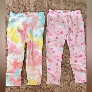 Pack of FOUR NEW leggings!! 4T Colorful Tie-Dye and Pink Patterned Kids Leggings